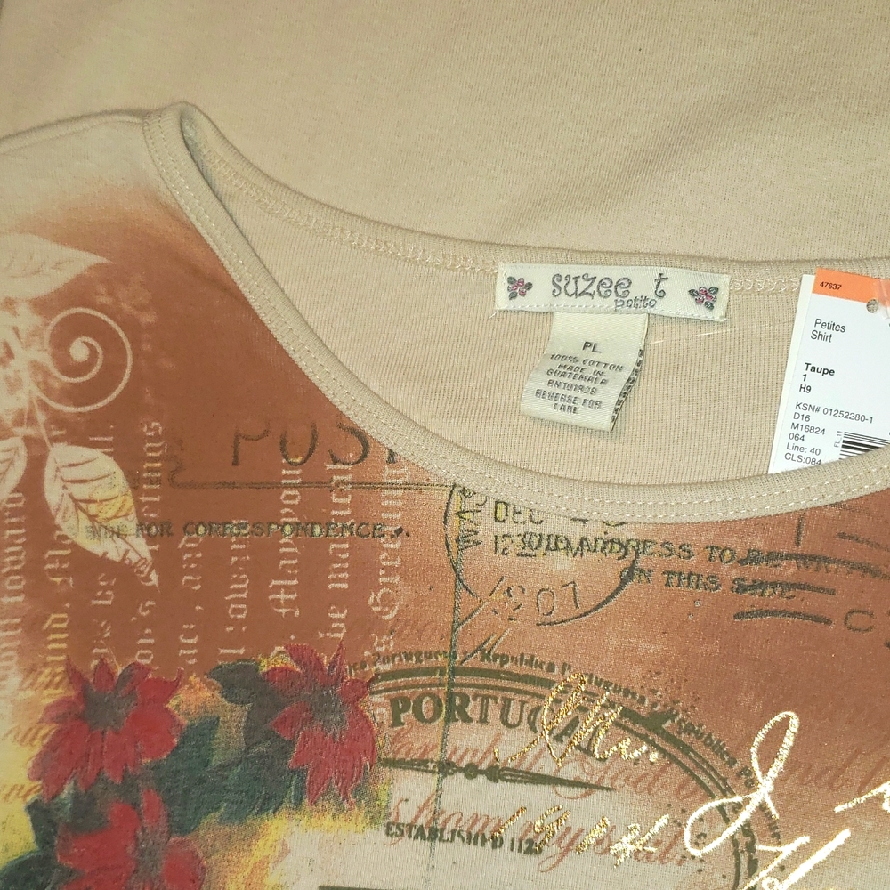 Suzee NEW Womens PL Shirt Tee Top Cotton Sweater Holiday Tree Long Sleeve - Picture 9 of 12